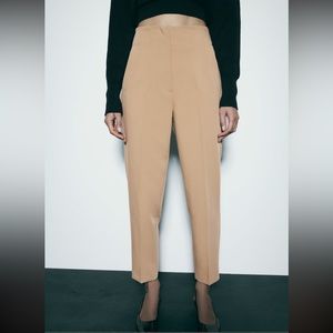 Zara High Waisted Pants, Taupe Brown, Like New, Medium